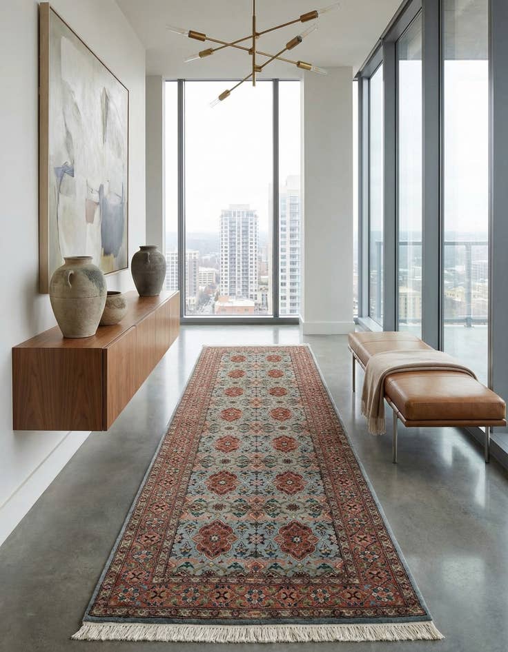 Detail image of  2' 7 x 10' 8  Hand Knotted Lahour Oriental Wool Runner Rug