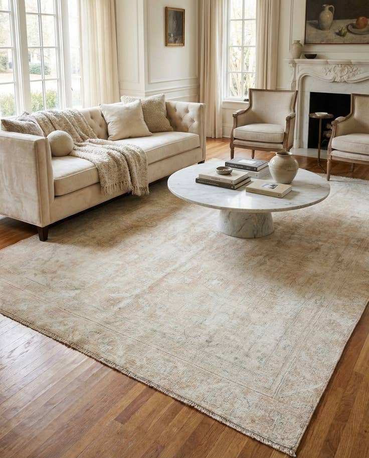 Detail image of 6' x 9' 8 Hand Knotted Ultra Vintage Persian Wool Rug