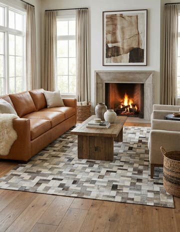 5' 1 x 8' Cowhide Stocks Rug
