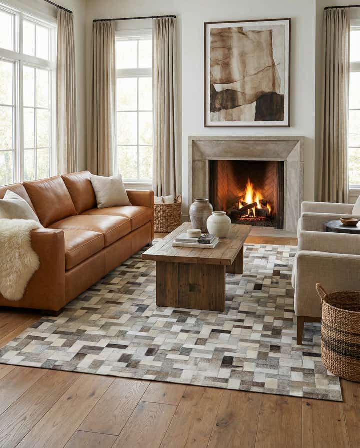 5' 1 x 8' Cowhide Stocks Rug