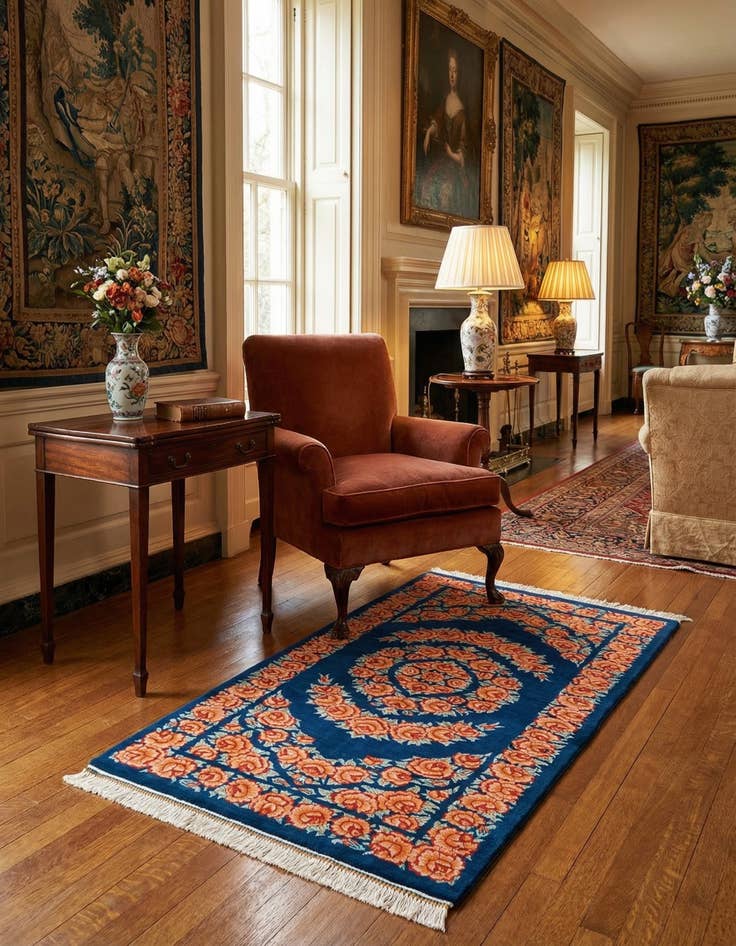 Detail image of 1' 6 x 2' 11 Ghom Silk Rug