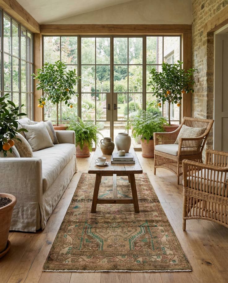 Detail image of 3' 2 x 6' 4 Hand Knotted Hamedan Persian Wool Runner Rug
