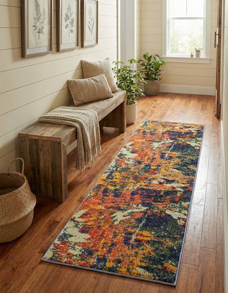 Detail image of 2' x 6'  Washable Haerfest Runner Rug