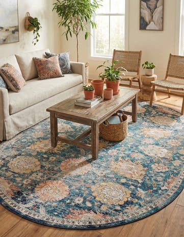 Blue Lola Oval Rug