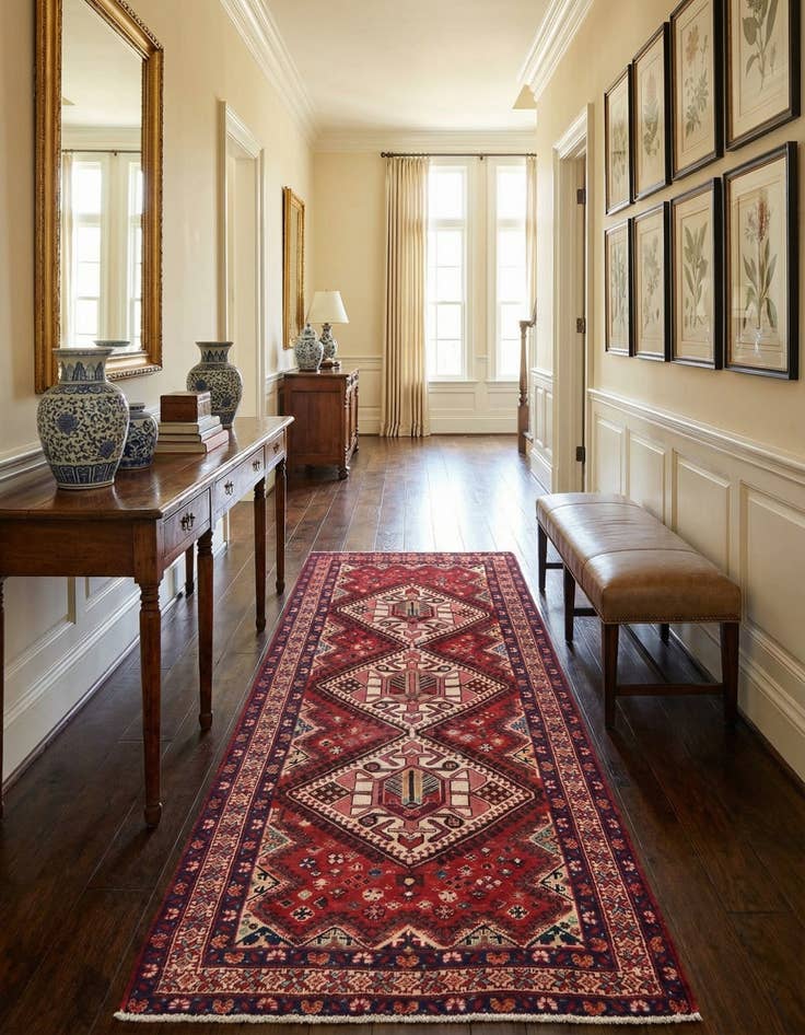 Detail image of  5' x 9' 10  Hand Knotted Mahal Persian Wool Runner Rug