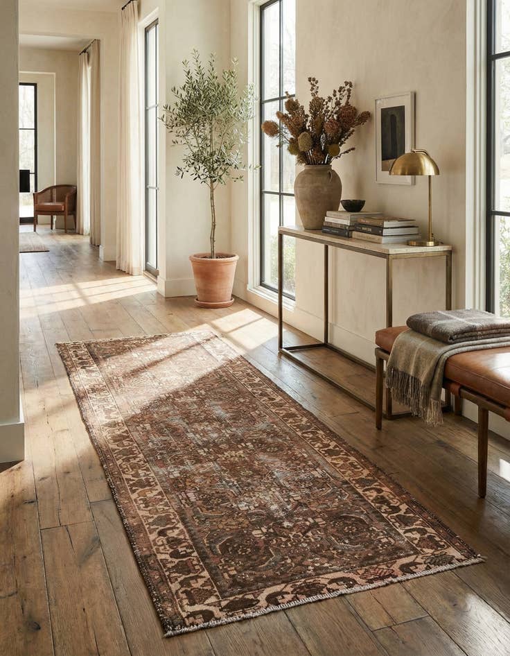 Detail image of 3' 6 x 9' 1  Hand Knotted Ultra Vintage Persian Wool Runner Rug