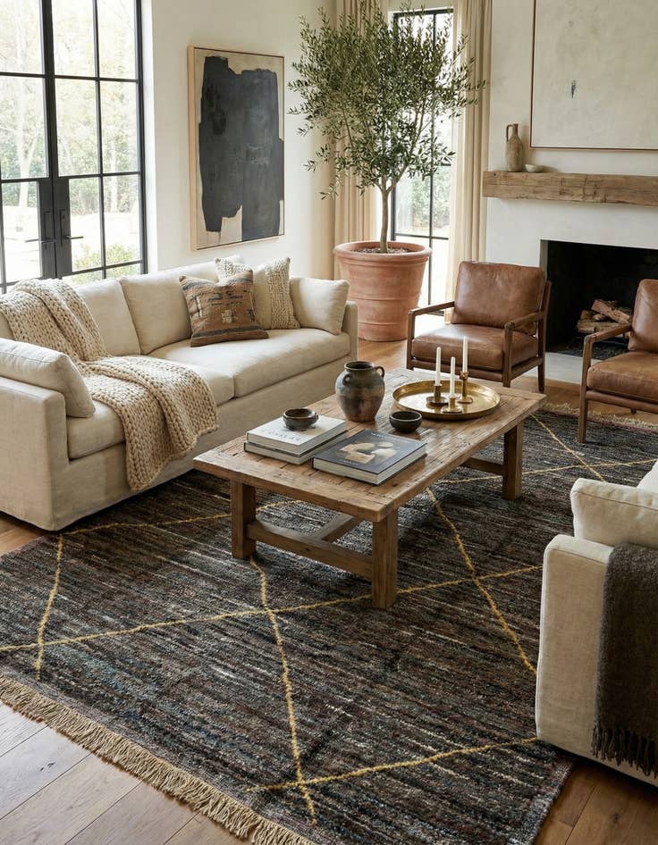 Detail image of 8' x 10' 7  Hand Knotted Moroccan Wool Rug