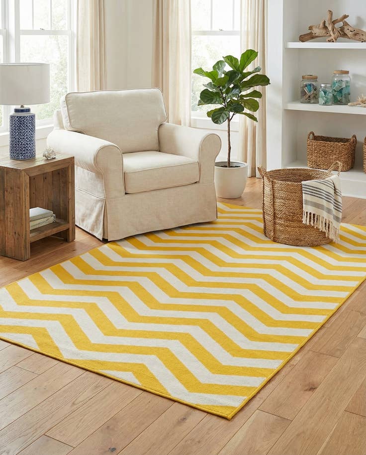 Detail image of 5' 3 x 8' Easy-Clean Coastal Indoor / Outdoor Rug
