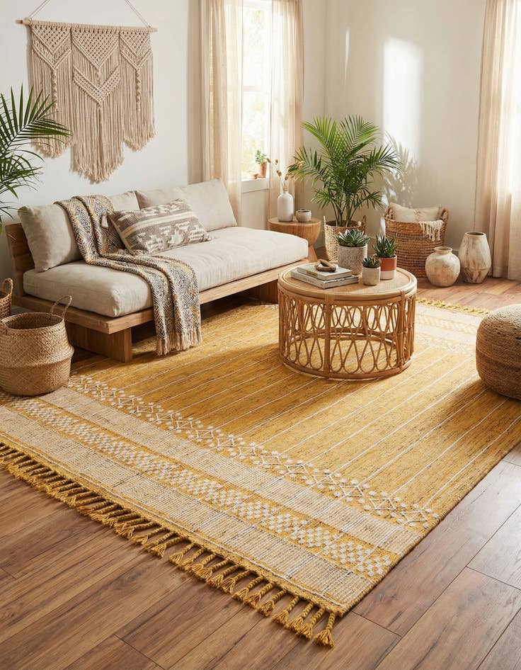 Detail image of 9' x 12'  Washable Eco Bohemian Indoor / Outdoor Rug