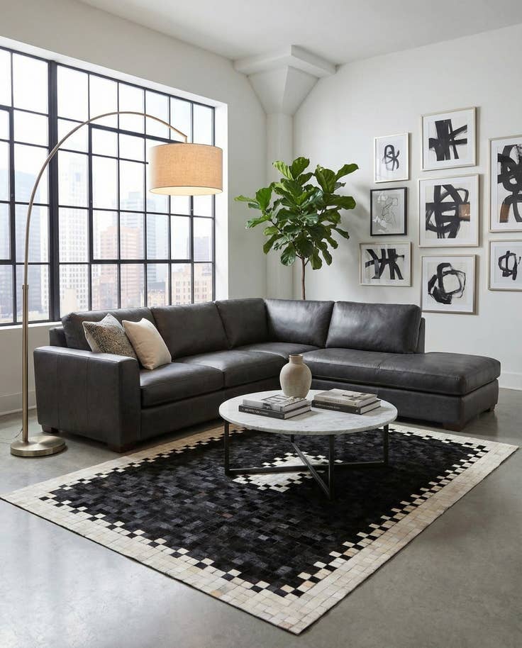 Detail image of 5' 2 x 7' 11 Cowhide Stocks Rug