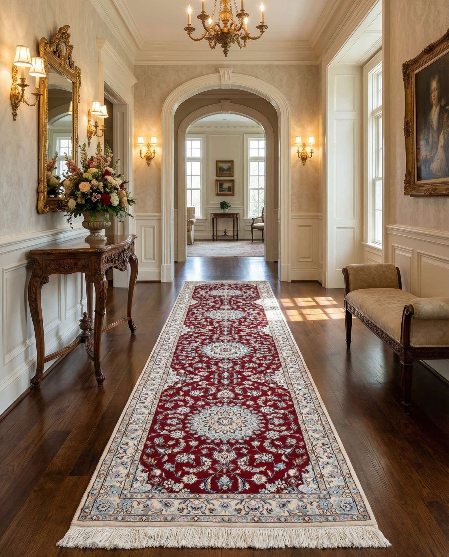 2' 8 x 12' 7 Hand Knotted Nain Persian Runner Rug