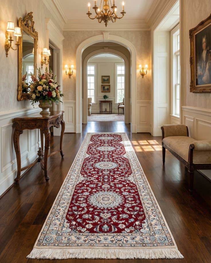 Detail image of 2' 8 x 12' 7 Hand Knotted Nain Persian Runner Rug