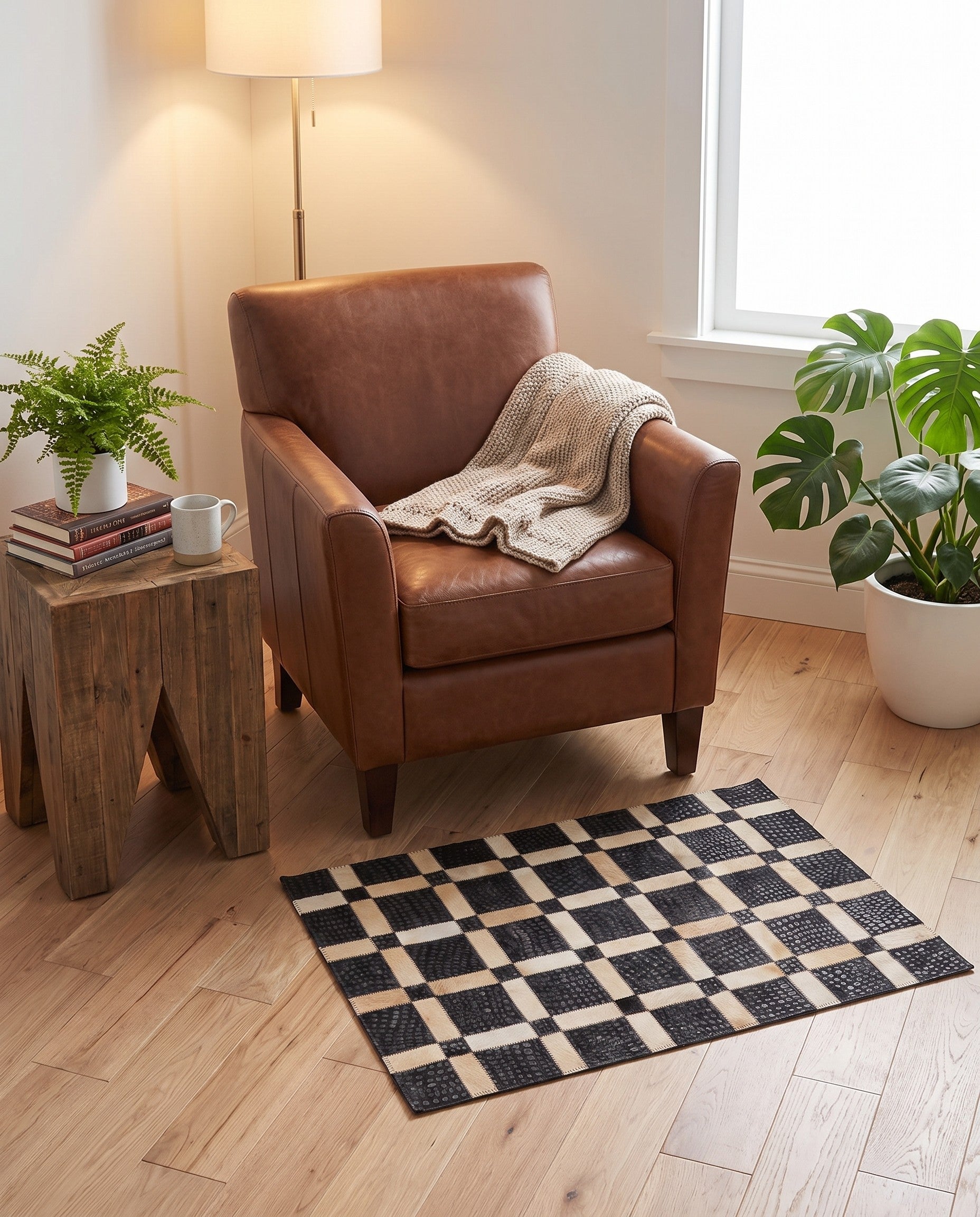 2' 1 x 3' 1 Cowhide Rug