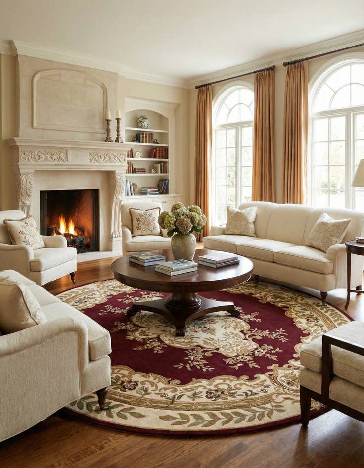 Detail image of 13' x 13' Classic Aubusson Round Rug