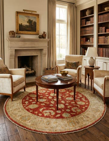 4' 11 x 5' Kaizar Wool Round Rug