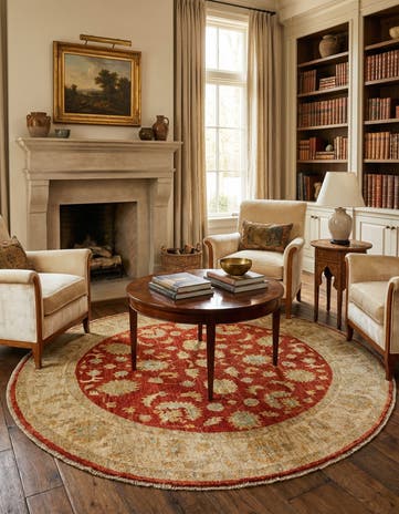 4' 11 x 5' Kaizar Wool Round Rug