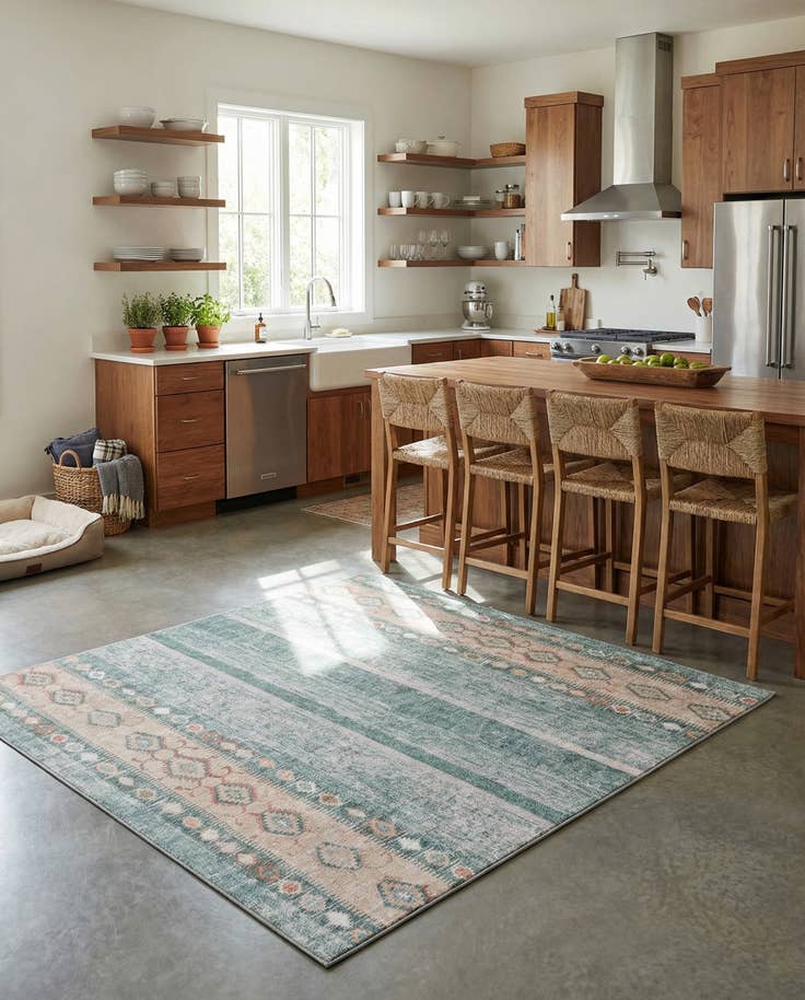 Detail image of 7' 6 x 7' 6 Washable Timeless Square Rug