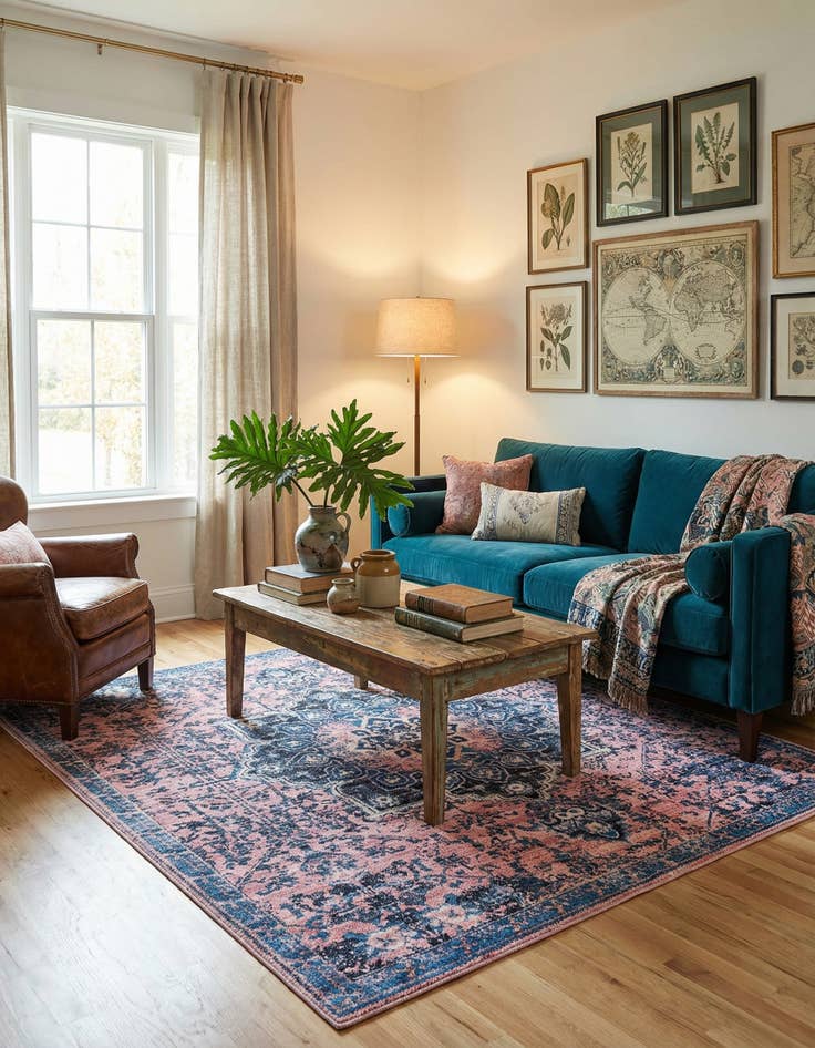 Detail image of 7' 10 x 7' 10  Washable Renaissance Square Rug