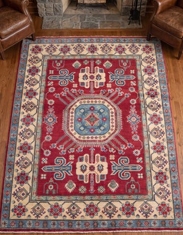155cm x 220cm anudado a mano Kazak Alfombra
