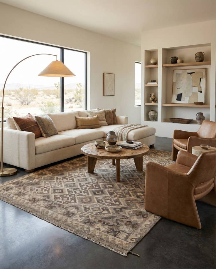 Detail image of 6' 7 x 9' 11 Hand Woven Kilim Maymana Wool Rug