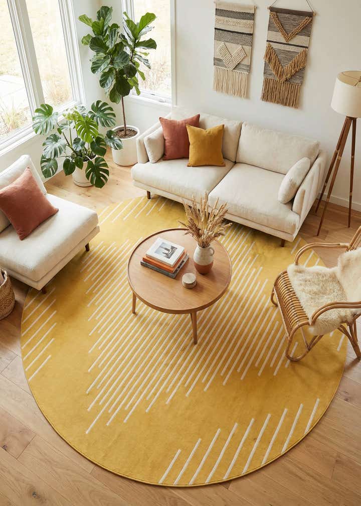 13' x 13' Easy-Clean Modern Indoor / Outdoor Round Rug