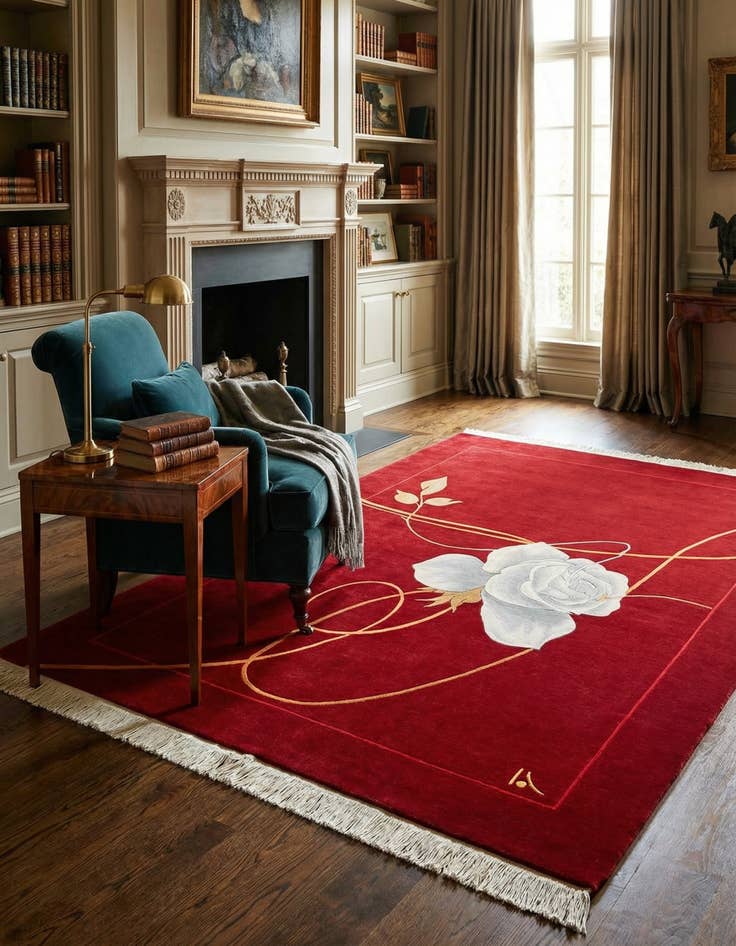 Detail image of 4' 11 x 6' 7  Hand Knotted Darya Wool Rug