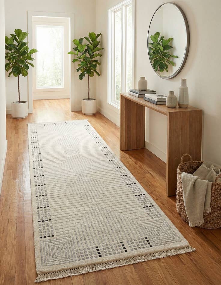 Detail image of 2' 7 x 10'  Hand Knotted Darya Wool Runner Rug