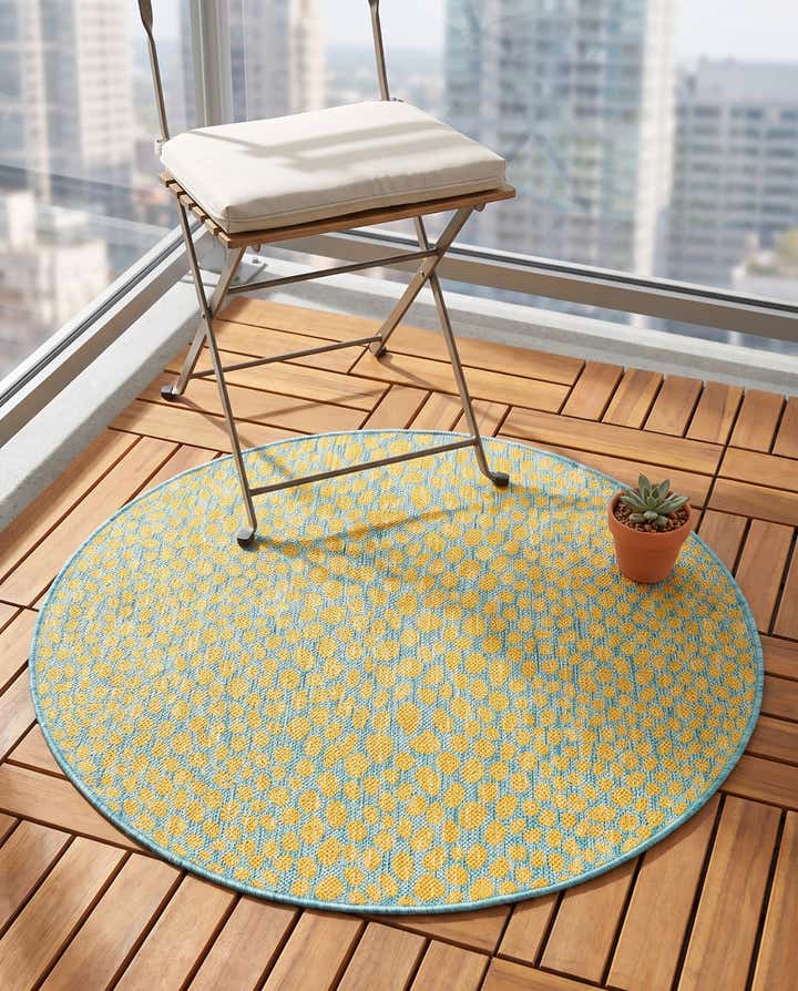 3' x 3' Easy-Clean Jill Zarin Cape Town Indoor / Outdoor Round Rug