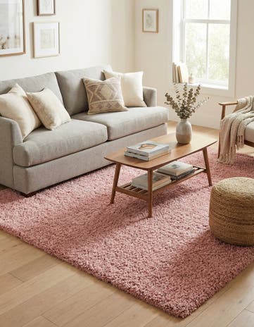 Pink Zermatt Shag Square Rug