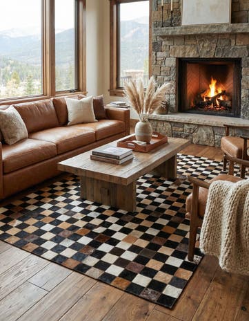5' x 8' Cowhide Leather Rug