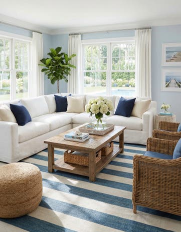 Sky blue Jill Zarin Hamptons Square Rug