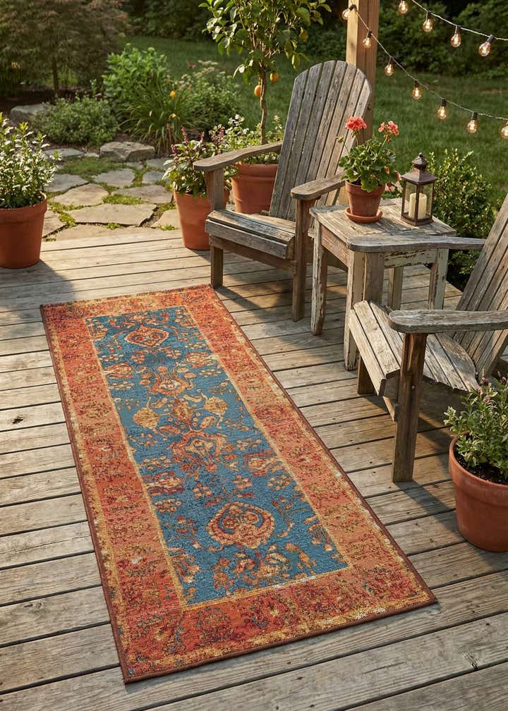 2' x 5' Easy-Clean Traditional Indoor / Outdoor Runner Rug