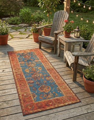 2' x 5' Easy-Clean Traditional Indoor / Outdoor Runner Rug