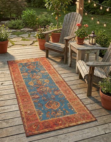 2' x 5' Easy-Clean Traditional Indoor / Outdoor Runner Rug