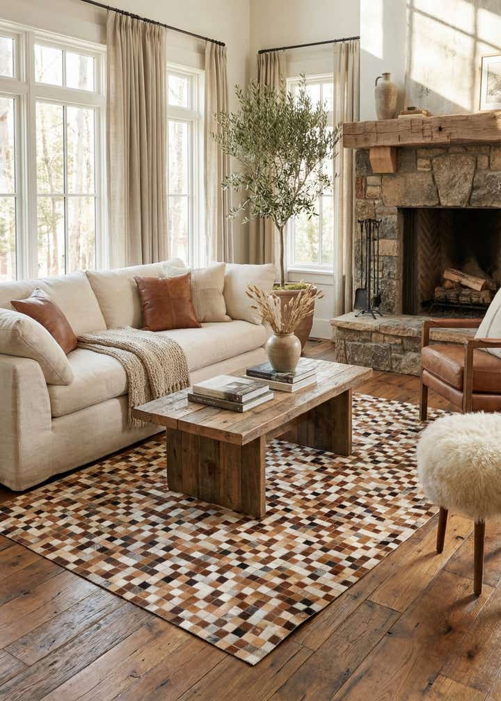 5' x 7' 10 Cowhide Stocks Rug