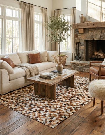 5' x 7' 10 Cowhide Stocks Rug
