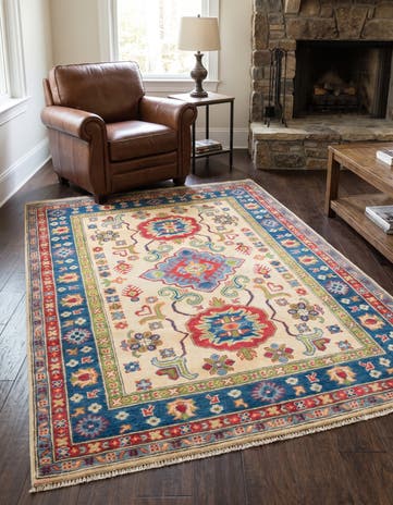 4' x 6' 1 Hand Knotted Kazak Rug