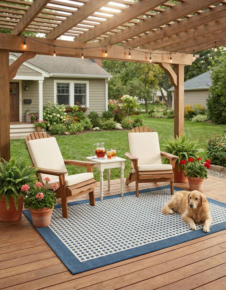 Detail image of 2' x 3'  Washable Border Indoor / Outdoor Rug