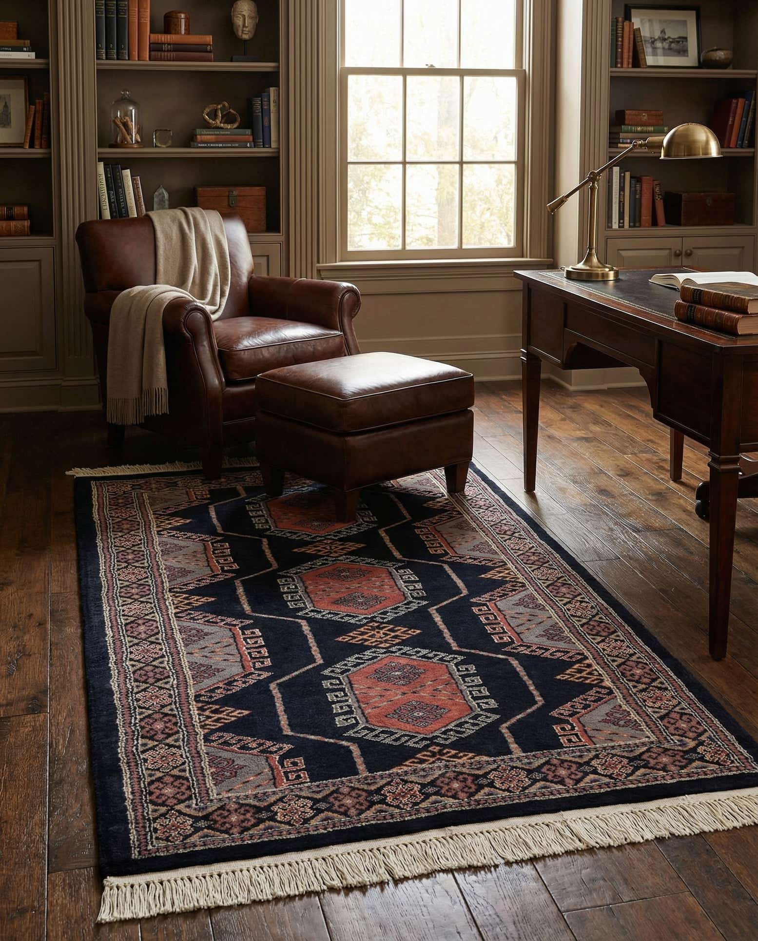 3' 2 x 5' 3 Hand Knotted Bokhara Oriental Rug