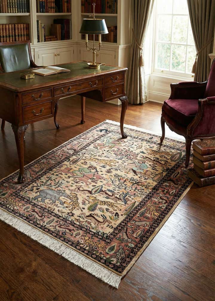 3' 3 x 5' 1 Hand Knotted Kashmir Oriental Rug