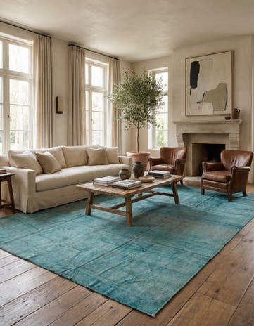 9' 6 x 12' 10 Hand Knotted Oushak Wool Rug