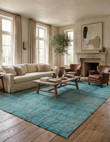 9' 6 x 12' 10 Hand Knotted Oushak Wool Rug