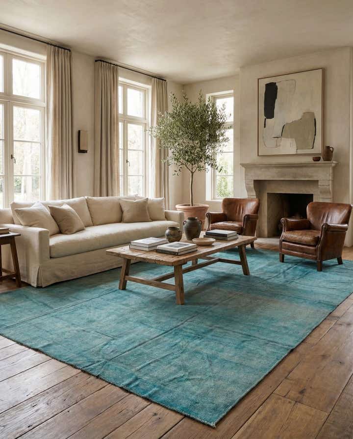 9' 6 x 12' 10 Hand Knotted Oushak Wool Rug
