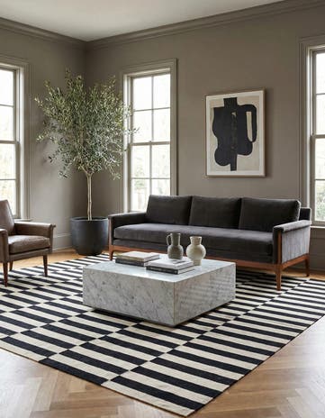 5' 7 x 7' 9 Hand Woven Kilim Modern Wool Rug