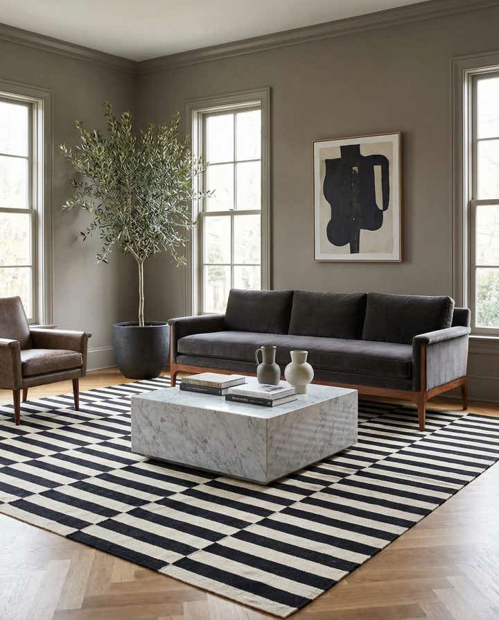 5' 7 x 7' 9 Hand Woven Kilim Modern Wool Rug