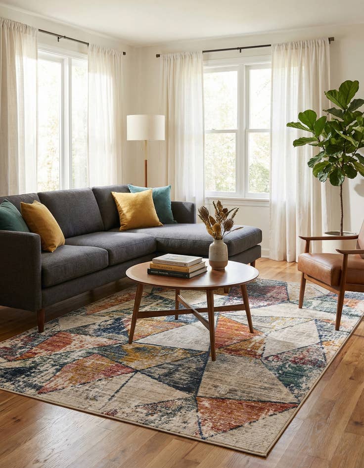 Detail image of  5' 3 x 8' Gemstone Rug