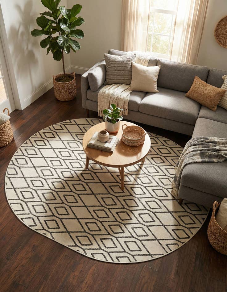 Detail image of 7' 10 x 10'  Washable Jill Zarin Turks and Caicos Indoor / Outdoor Oval Rug