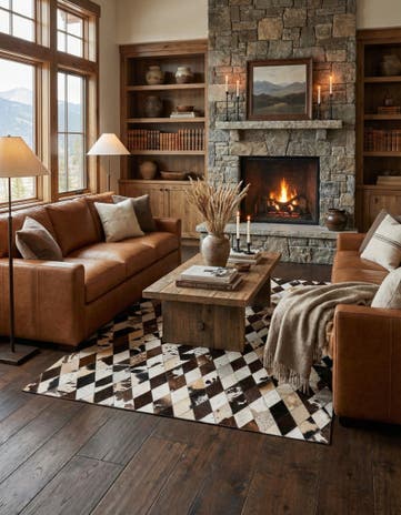 4' 8 x 6' 9 Cowhide Stocks Rug