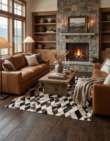 4' 8 x 6' 9 Cowhide Stocks Rug