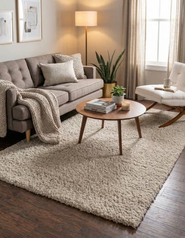 Linen Zermatt Shag Rug
